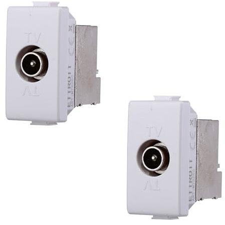 Toma TV y sat directa conector macho compatible Bticino Matix color blanco
