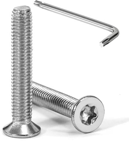 Tunejoy Viti a Testa Svasata M5 x 30 mm Vite Torx Bullone a Macchina in Acciaio Inox A2 V2A Viti a Testa Piatta con Chiavi a T25 Filettatura Completa 20 pezzi