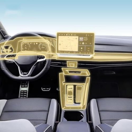 NIXJVKFD Auto-Innen-Mittelkonsole, transparente TPU-Schutzfolie, Anti-Kratz-Aufkleber, LCD-Bildschirm, PPF, für Volkswagen Golf/GTI 2021–2024