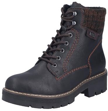 Rieker Y8130-00 Schnürstiefel Kunstleder Damen in schwarz