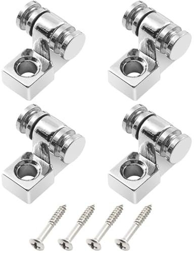Yuiturt 4PCS Roller Guitar String Trees, Chrome String Retainers with Mounting Screws for Fender Strat/Tele, Locking String Guides for Electric Guitar Tuning Stability (Stratocaster/Telecaster Style)