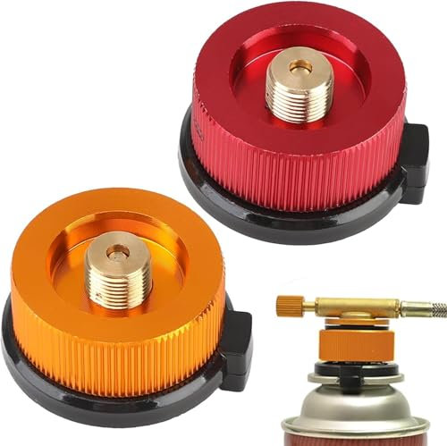 SANTUO 2Pcs Camping Gas Adaptor Portable Refill Adapter Stove Connector for Camping Stove and Camping Butane Canister to Screw Gas Cartridge