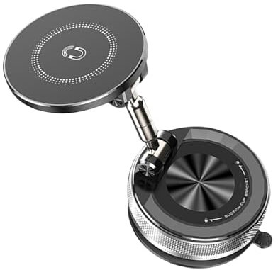 zwxqe Vacuum Magnetic Phone Holder, Magnet Suction Mount, Adjustable Foldable Bracket, Portable Car Accessories, Mobile Stand, Cool Gadget for Automobile Truck Gym Use