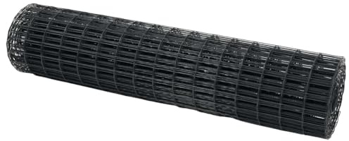 vidaXL Eurozaun Grau 1 x 10 m PVC-beschichtetes Eisen, Garten und Terrasse, moderne rechteckige, robuste Eisen-Hecke, UV-beständig, einfacher Stil für den Garten