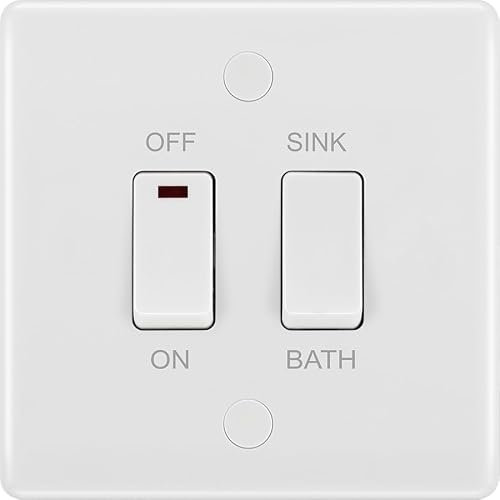 BG 83112 White Moulded 20A Double Pole Immersion Heater Switch - LED Indicator