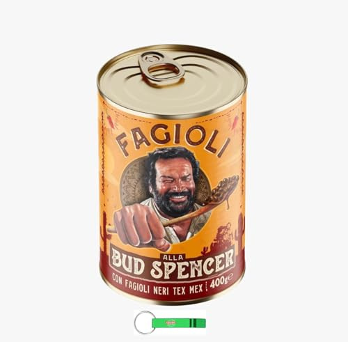 Fagioli alla Bud Spencer Tex Mex, Bud Power- Bud-Spencer-Tex Mex Bohnen fertig zum Probieren 36 x 400gr + Beni Culinari Kostenloser Schlüsselanhänger