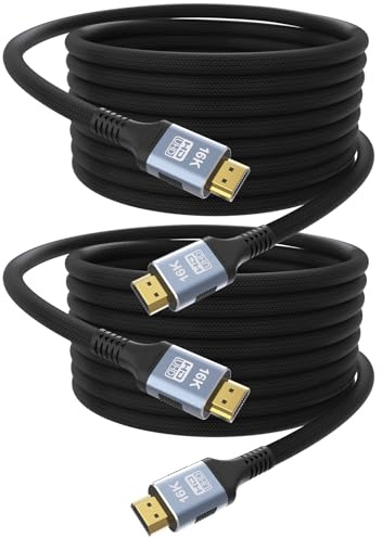 CAKOBLE Câble hdmi 2.2 ultra96 3m,[3M/Lot de 2] 96Gbps Ultra-High-Speed, 16K@60Hz,12K,8K@240Hz,4K@480Hz, pour câble hdmi 2.1 eARC, HDR10+, Dolby, HDCP 2.2, pour PS5, Xbox, Soundbar, Fire TV, HDTV