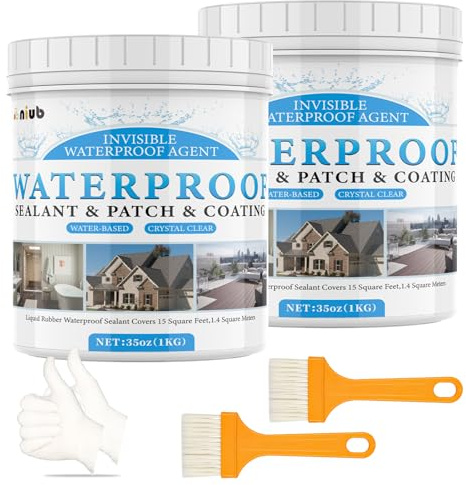 NIUB Sellador Impermeable Transparente, Impermeabilizante Transparente, Sellador Invisible Impermeable, Pintura Impermeabilizante Transparente, 2KG