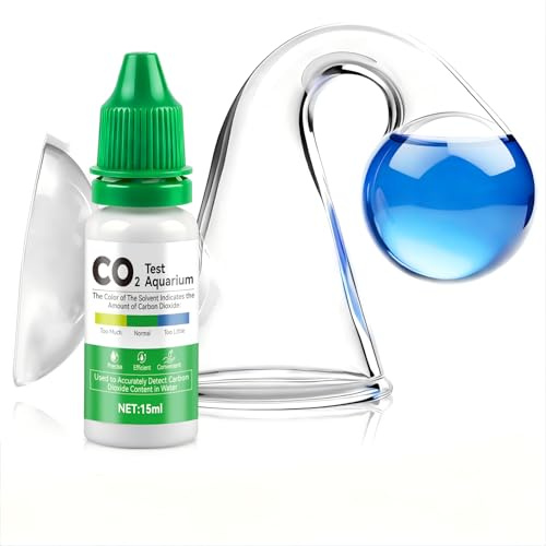 WEILAOK Co2 Acuario, Drop Checker Co2 Acuario con Co2 Indicador Líquido 15ml, Test Permanente con Color para Acuarios de Agua Dulce, Monitoreo Preciso