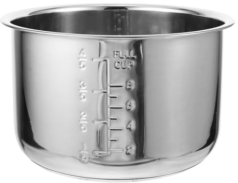 Genérico Acero Inoxidable Olla Interior 4l para Arrocera Doméstica | Cubeta Reemplazable, Buena Transferencia Térmica, Color Plata, Accesorio Eléctrico para Cocina