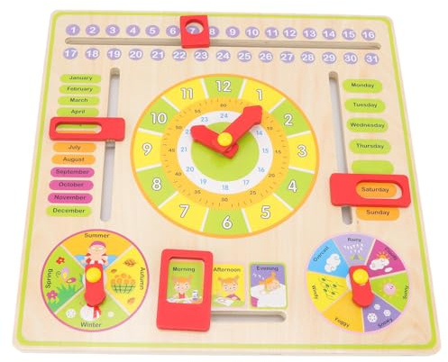 Riuulity All About Today-Brett, Montessori-Spielzeug, Uhr, Pädagogisches -Monatsbrett ab 3 Jahren, Lernmaterial für