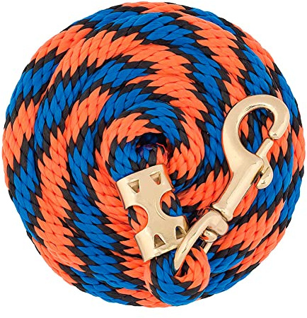 Weaver Führleine Wert Leder Seil mit Messing vergoldet 225, Snap, lime zest/Hurricane blau/violett Jazz, 5/20,3 cm X 8 ', Orange/Black/Blue, 5/8 Inches x 8'