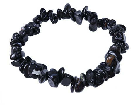 Lebensquelle Plus Onyx Splitterarmband | Handgefertigtes Elastisches Stretch Splitter Armband | Echter natürlicher Edelstein (Onyx)