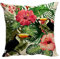 Violetpos 50 x 50 cm Kissenhülle Deko Sofa Zierkissenbezug Auto Zierkissenbezüge Kissenbezüge Kopfkissen Kissen Grüne Tropische Pflanzen Papageien