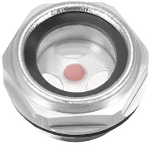 sourcing map Niveau d᾿Huile Liquide Jauge Voyant d'huile Verre Vue Raccord de Compresseur d᾿Air Bouchon en Alliage d᾿Aluminium à Filetage Mâle 1/2 PT avec Joint Torique