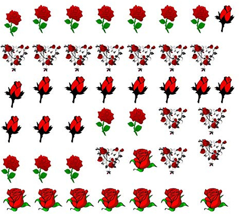 Rose Roses Flower Collections (Rose Roses Flower Nail Art Decals c1)