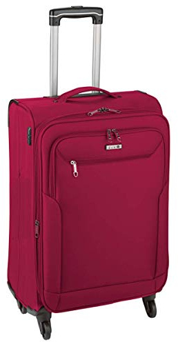 Bowatex Handgepäck Stoffkoffer Trolley Klein 55 cm, Rollen Reisegepäck Rot 2,4kg