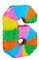 Relaxdays 10025189_908 Birthday Number Anzahl Pinata Geburtstag, Zahl 6, zum Aufhängen, Kinder & Erwachsene, Papier, zum selbst Befüllen, Piñata, bunt, 6 (EU)