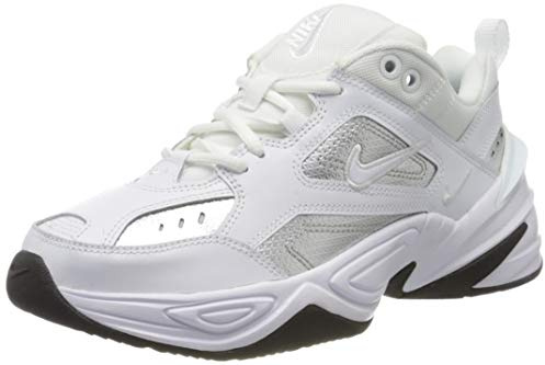 Nike W Nike M2k Tekno Ess, Women’s Track & Field Shoes, Multicolour (White/White/Metallic Silver/Black 100), 4 UK (37.5 EU)