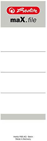 Herlitz 5966114 Rückenschild 60 x 190 mm für 8 cm-Ordner, selbstklebend, 50 Stück, weiß (200 Stück, Single)