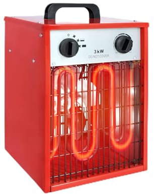 LARS360 Chauffage électrique portable soufflant avec réglage de la température à plusieurs niveaux avec thermostat (chauffage électrique 3 kW)