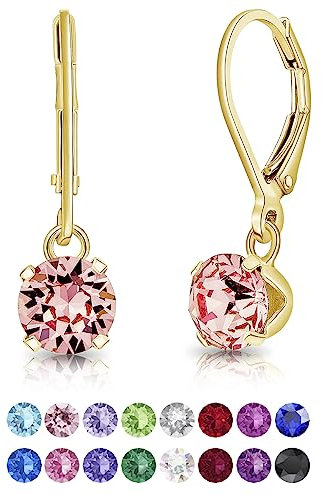 Orecchini Pendenti Donna Oro - Orecchini Dorati - Orecchini Donna Pendenti Argento 925 Placcati Oro 24K - Orecchini Rosa - Orecchini Placcati Oro - Orecchini Lovli Amabile - Orecchini Colorati