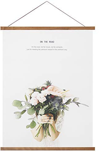 Miaowater Magnetischer Posterrahmenaufhänger, 33 x 48 cm, 33 x 45 cm, 33 x 55 cm, heller Holzrahmen für Fotos, Kunst, Leinwand, Kunstwerk, Wandbehang, Teakholz, 33 cm