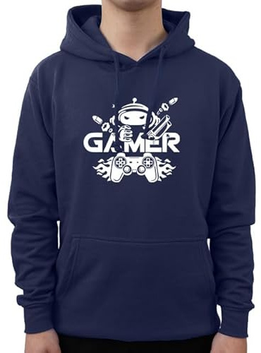 Funny Gamer Rock On Console Controller Sarcastic Gaming Lovers Gamers Kids Teen Adults Unisex Hoodie(2XS, Navy, 9_11 Years)