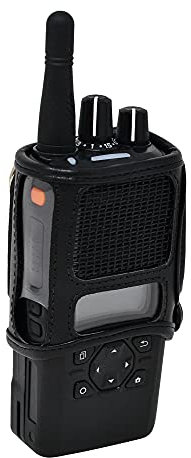 Kenwood NX3200 NEXEDGE Carry Belt Holder Case, Turtleback Holder fits Kenwood NX-3200/3300/3400 Series Radio Black Leather Duty Belt Holster with Heavy Duty Rotating Belt Clip