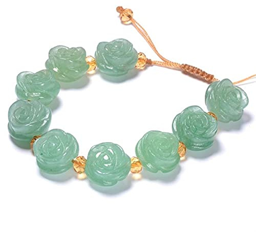 Braclet naturel dongling vert rose bracelet jade vert jade bracelet