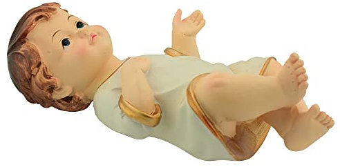 VILLAGE GIFT IMPORTERS - Jesuskind, schöne detailreiche Christuskind | Krippenfigur | tolles Geschenk für den Advent zu Weihnachten | christliche Heimdekoration (15,2 cm Baby Jesus)