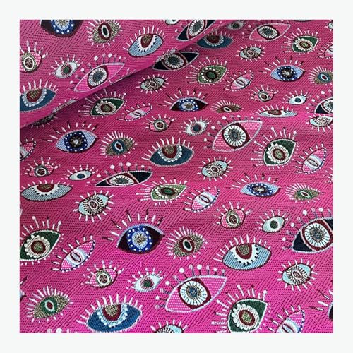 Stoff am Stück Stoff Baumwolle Polyester Gobelin pink Auge blickdicht Dekostoff
