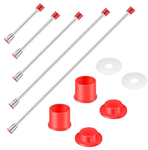 5 Pieces Airless Paint Sprayer Tip Extension Pole Extension Rod for Airless Painting Spray Gun with Red Guard (40,29.95,20,12,7.8 Inches)