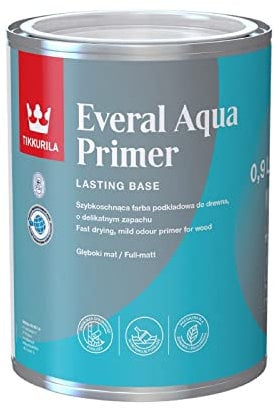 TIKKURILA Everal Aqua Primer - Undercoat Paint For Wood & Metal - Fast Drying & Heat Resistant - 1 Litre