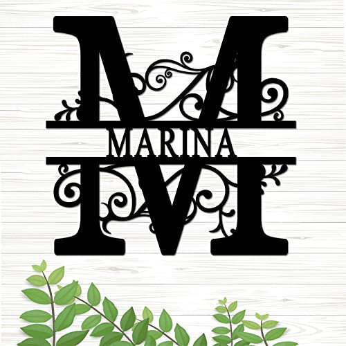 LZXSXZ Personalisiertes Monogramm Deko Schild, Custom Monogram, Haustür Alphabet dekoratives Schild mit Namen für die Haustür, Türschild personalisiert, Personalisiertes Geschenk