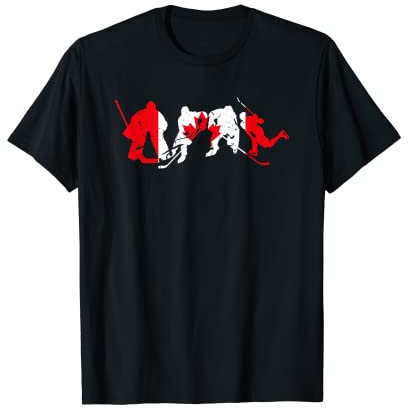 Eishockey Männer Kanada Flagge Hockey T-Shirt