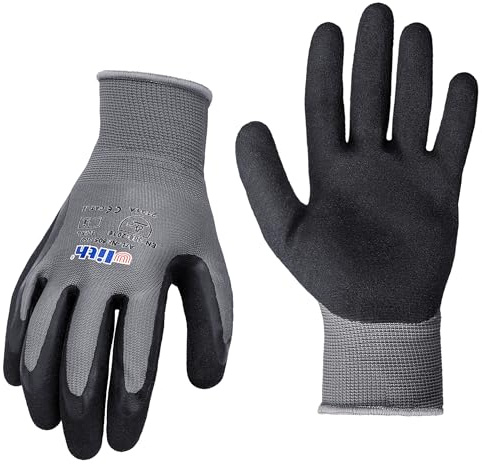 alca 1 Paar Latexhandschuh Arbeitshandschuhe Latex 10 (XL) grau schwarz atmungsaktiv rutschfest wasserbeständig