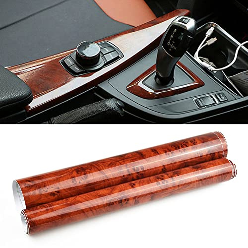 DAZZLEEX Auto Holzmaserung Aufkleber, Auto Innenraum Folie, Hochglanz Holzmaserung, Vinyl Aufkleber, 30 x 100 cm