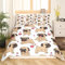 Loussiesd Welpe Hund Bettwäsche Jungs Mops Hund Druck Bettwäsche Set 135x200 Kinder Jungen Mädchen 3D Tier Thema Tröster Bettbezug Nette Mops Hund Bettwäsche-Set Schlafzimmer Sammlung Braun Weiß 2Pcs