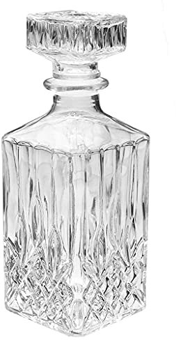 1000ml Square Glass Whisky Liquor Bottle with Stopper Lid Whiskey Decanter Crystal Container Water Juice Tea Milk Jug Pitcher