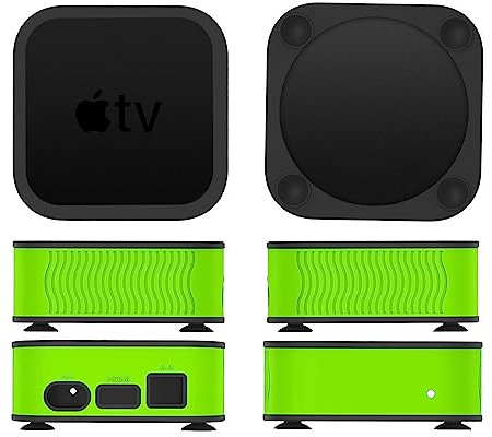 Protective Case For Apple TV 4K 2021 6th Gen,TV 4K 2021 6th Anti-Slip Shock Proof Silicone Sleeve Set-top Box TV Box Waterproof Cover Elegantly (luminous green)