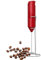 Milk Frother Silreck Milk Frother Handheld Electric Milk Frother for Coffee Latte Cappuccino Automatic Drinks Mixer and Coffee Frother (Red + Stand)