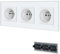 BSEED Prise Murale,Prises electriques Standard avec des griffes,16A 110-250V Triple Prise de Courant Alternatif avec Panneau en Verre Cristal,Prise Encastrable, pour Bureau à Domicile(3 Prise,Blanc)