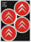 Citroen Aufkleber für Radkappen, offizielles Old, 4 Logos, 48 mm, Rot