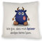Freches Monster in dunkelblau Kissen mit lustigem Spruch EIN lustiges DekoKissen für die Couch dunkelblaues Spruch Motiv KuschelKissen Sofa Ungeheuer niedlich