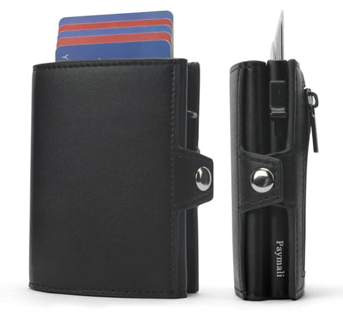 Slim Wallet mit Münzfach & RFID-Schutz - Mini Geldbörse Herren & Damen - Kartenetui Kreditkartenetui - Portmonee Geldbeutel Portemonnaie klein