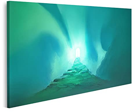 islandburner Prime Bild auf Leinwand Fantasy Landschaft Nordlichter Skandinavische Valhalla Tore Natur Bilder Wandbilder Poster