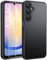FLLAO Opaca Cover Compatibile con Samsung Galaxy A25 5G con 2 Vetro Temperato, [Della Fotocamera Protezione] Anticaduta Antiurto Anti-Graffio Hard PC Glassata Traslucida Custodia Nero