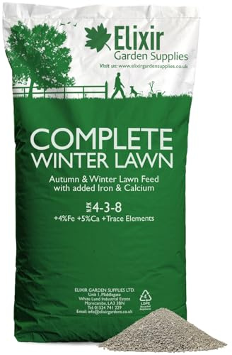 Elixir Gardens Seasonal Lawn Fertilisers for Turf & Grass | Complete Winter Lawn | 4-3-8+4Fe | Treats 700 Sq. Meters