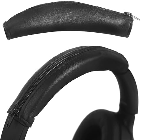 Adhiper Headband Cover for Anker Soundcore Q45, Q30, Q35, Q20, Q10 Headphones, Protein Leather Zippered Headband Cover for Sony WH-1000XM4, WH-1000XM3, WH-XB910N, WH-XB900N Headphones (Black)